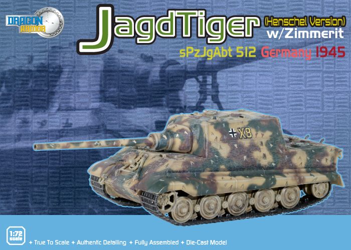 #60110 Jagdtiger Henschel Production w/Zimmerit, s.Pz.Jg.Abt.512, Germany 1945