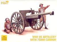 #8158 WWI US Artillery with 75mm Cannon