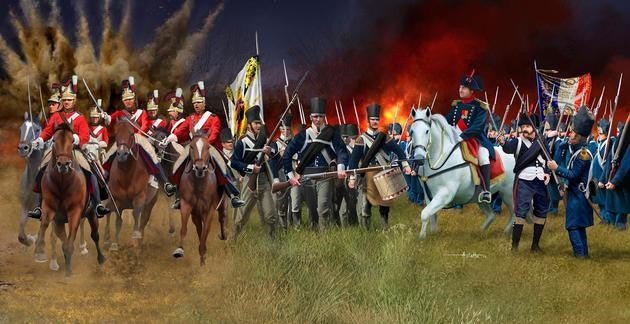 #2450 Battle of Waterloo 1815: British Life Guards, Prussian Infantry & French Grenadier Guards (107)